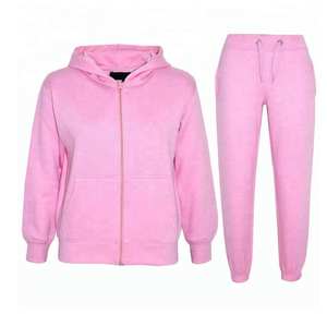 Venta al por mayor de las mujeres de lana 100% algodón Slim Fit terciopelo chándales de terciopelo recortado en blanco de lujo con logotipo personalizado para las mujeres - Product Image 4