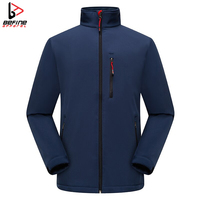 Veste softshell fine d'hiver pour homme, col montant, logo personnalisé imprimé, fermeture éclair intégrale, style streetwear, vente en gros