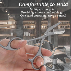 Tijeras de corte de pestañas de acero inoxidable con peine para corte de pestañas de calidad de salón - Product Image 5