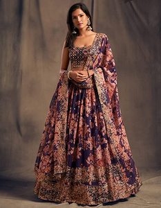 ชุดผ้าไหมที่มีดีไซน์เนอร์สำหรับผู้หญิงชุดแต่งงานและเทศกาลใหม่ชุดแต่งกาย lehenga choli กับ patta - Product Image 4