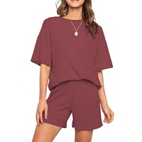 Fabricant de vêtements décontractés pour femmes personnalisé ensemble d'été pour femmes short surdimensionné ensemble de short et t-shirt de jogging