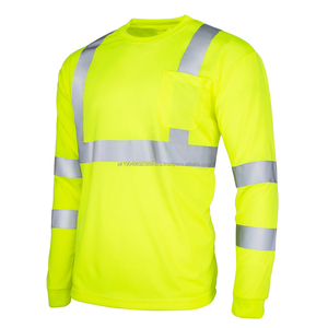 Customized LOGO Breathable Construction Uniforms Short <b>Shirt</b> Long Sleeve Hi <b>Vis</b> Reflective Road Safety <b>T</b> <b>Shirt</b> Men - Product Image 1