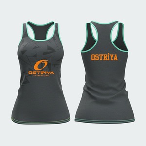 Wholesale Custom Knitted Breathable Quick Dry Eco-Friendly Solid Color Digital Printed Front High Quality Women's Tank Tops - Product Image 3