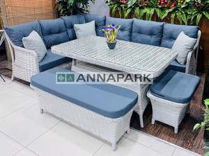 Annapark ensemble de meubles de jardin en rotin PE de haute qualité ensemble d'extérieur avec table à manger en rotin et canapé en rotin pour hôtel villa maison - Product Image 4