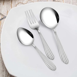 Highly Luxurious Restaurant Stainless Steel Silver Nickle Plated Long Wooden Bamboo Design Handle <b>Spoon</b> <b>Knife</b> & <b>Fork</b> Cutlery <b>Set</b> - Product Image 6