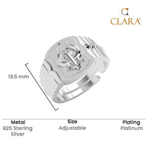 NOVAMART Fine Buy Premium 925 Pure Sterling <b>Silver</b> <b>Rings</b> for <b>Men</b> Geometric Design with Zircon or Pearl Rhodium Gold Plated Multi - Product Image 5