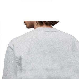 เสื้อสเวตเตอร์ผ้าฝ้ายโอเวอร์ไซส์สำหรับผู้ชายเสื้อสเวตเตอร์คอตตอนผสมแบบสวมหัวคอกลมเสื้อไหล่ตกสไตล์ฝรั่งเศส - Product Image 4