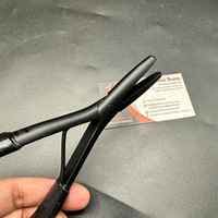 Pince à cheveux à pointe plate et nano, noire mate, pour décollement de colle, en acier inoxydable durable, multifonctionnelle, vierge