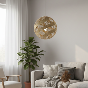 Lampe suspendue moderne en bambou pour salon, légère et durable, 100% faite à la main pour une utilisation intérieure et extérieure - Product Image 2