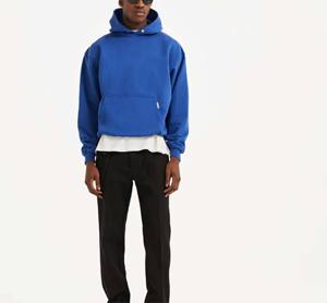 Nueva llegada de lujo de los hombres de peso pesado 300 gramos sudaderas de invierno de calidad superior personalizado impreso con capucha frontal liso teñido - Product Image 2