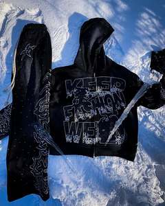 ชุดวอร์มแบบสั่งตัดได้สำหรับทุกเพศชุดวิ่งพร้อมฮู้ดชุดวอร์มผ้าฝ้าย100% กระวนกระวายใจบาน - Product Image 2