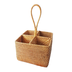 Nouveaux meubles rotin tissé artisanat cuillère et fourchette panier suspendu panier de rangement décoration de table à manger - Product Image 1