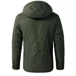 Chaqueta de Invierno para Hombre, Cálida, con Capucha de Forro Polar, Informal, para Exteriores, con Cuello Alto, Impermeable, Transpirable, de Secado Rápido, Rellena de Algodón - Product Image 2
