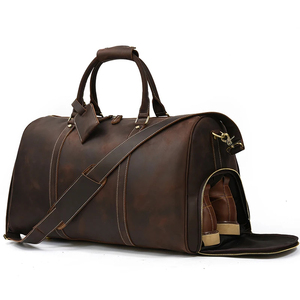 Design Genuine Leather Fashion Unisex Duffel <b>Bags</b> with Zipper Closure Reusable Large Capacity Lightweight for <b>Travel</b> & Sports - Product Image 1