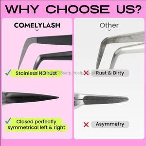 Pince à épiler professionnelle OEM à marque privée, en acier inoxydable, courbée, à pointe inclinée pour sourcils, outil de beauté pour l'épilation - Product Image 2