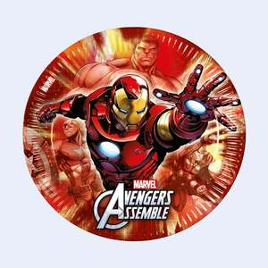 Assiettes de fête Iron Man 23 cm 8 pièces jetables Thème Avengers Assemble - Product Image 2