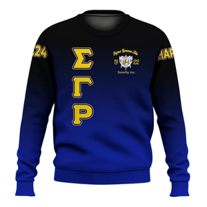 Sweat-shirt à col rond Sigma Gamma Rho bleu or 1922, vêtements de sororité grecque, polaire premium, pull décontracté d'hiver, tenue pour femmes - Product Image 1