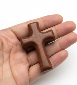 Décoration murale en bois rustique de qualité supérieure, fabriquée à la main par des artisans, croix chrétienne, symbole religieux fait à la main pour la salle de prière, l'église - Product Image 1