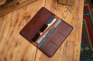 Portefeuille long vintage en cuir véritable pour femme, pochette de haute qualité à prix abordable, porte-cartes et porte-monnaie multi-cartes LBW-0019 - Product Image 2