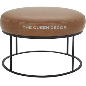 Meubles de salon Table en cuir rembourrée Tables basses ottomanes de salon de loisirs en velours en tissu d'accent moderne - Product Image 6