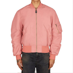 Blouson aviateur zippé de luxe pour homme, tissu de haute qualité, couleur unie violet, vêtement d'extérieur d'hiver avec col montant, blouson aviateur pour homme OEM - Product Image 1