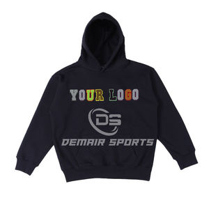 Towel Embroidery 2023 Custom Design <b>Hoodie</b> Unisex <b>Plain</b> <b>Black</b> High Quality Oversized Organic Cotton Jumper Pullover <b>Hoody</b> - Product Image 1