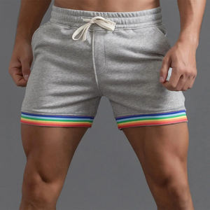 Short de sport d'été High Street pour hommes Logo personnalisé Séchage rapide Respirant Respectueux de l'environnement Rayures arc-en-ciel en plusieurs couleurs - Product Image 4