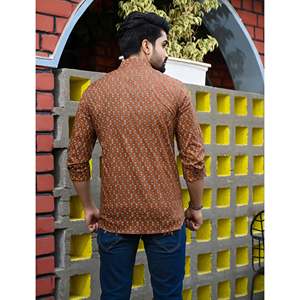 Chemise décontractée pour homme en coton imprimé à manches longues, respirante, en popeline ou tissu Oxford, motif floral ou à pois, offre ODM - Product Image 5