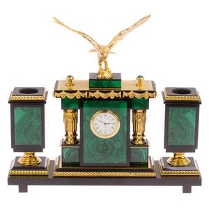 Horloge de bureau en malachite pour l'intérieur de la maison, horloge de bureau, article de luxe pour la décoration intérieure - Product Image 4