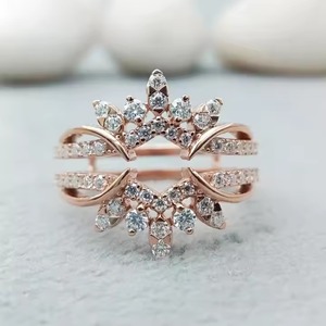 Tranquilo Único Solitario Forma VVS Moissanite Compromiso Anillo de bodas Moda 14K/18k Oro 925 Plata de ley 100% Satisfacción - Product Image 1