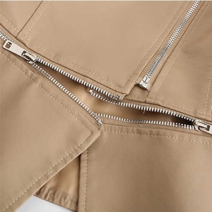 Chaquetas genuinas de piloto de talla grande a la moda para mujer, bombardero de cuero personalizado con cuello levantado, forro suave y cómodo - Product Image 4