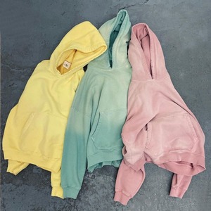 Custom Logo Vintage Wash Zipper-Up Fleece Hoodie <b>Plain</b> Oversized 100% Cotton Acid Washed Men's <b>Hoodies</b> Bulk - Product Image 5