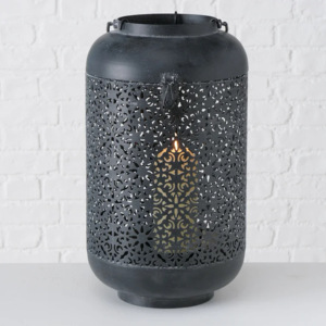 Vente en gros Bougeoirs votifs faits à la main en fer noir de style marocain populaire Lanternes en verre Pots Accueil Occasions de mariage de Noël - Product Image 2
