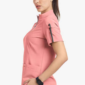 ชุดเครื่องแบบพยาบาลสครับสำหรับโรงพยาบาลของสตรีฤดูร้อนผ้าแคนวาสผ้า100% ผ้าฝ้ายบริการ OEM - Product Image 2