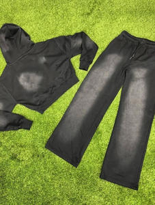 Conjunto Deportivo Vintage Personalizado con Cremallera, Sudadera con Capucha y Pantalones Deportivos de Pierna Recta y Corte Acampanado para Hombre - Product Image 2