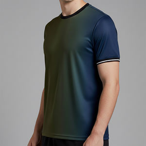 Camiseta de Fútbol de Manga Corta de Alta Calidad, Personalizada, con Cuello en V, Ligera, Transpirable, de Secado Rápido, Ajuste Holgado, Diseño Degradado - Product Image 3