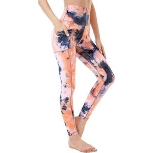 Leggings de sport décontractés pour femmes, de haute qualité, en élasthanne/polyester, taille haute, cordon de serrage, respirant, séchage rapide, léger, yoga - Product Image 1