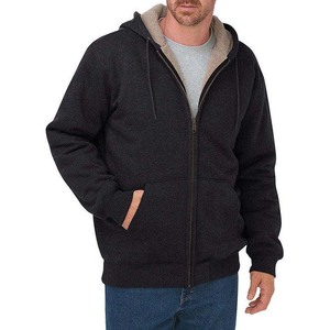 Winter Thick Warm Fleece Tracksuit <b>Men</b> Plus Size Hooded2 Piece Plained Sweats Jacket Winter - Product Image 6