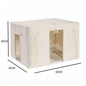 Fabric <b>Storage</b> Ottoman <b>Bench</b> Upholstered Footrest Hidden Compartment Seat Living Room Space Saving Multi Functional Soft Touch - Product Image 1