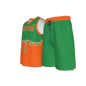 Camiseta de baloncesto de equipo personalizado con combinación de colores unisex con cuello redondo diseños de uniformes de baloncesto universitarios - Product Image 3