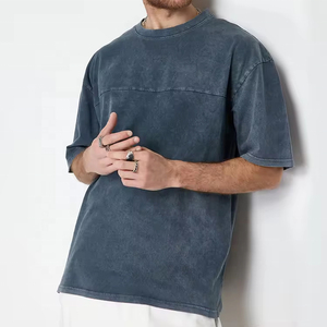 2024 ropa de calle personalizada de alta calidad para hombre, Camiseta lisa de algodón de talla grande Vintage Acid 100% para hombre, Camiseta holgada estampada - Product Image 2