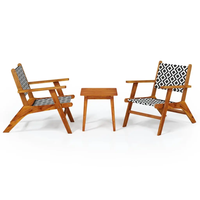 Ensemble table basse et chaises en bois d'acacia moderne, durable et imperméable, fabriqué au Vietnam, pour salon, chambre, salle à manger, hôtel