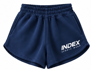 Index Sportswear <b>Women's</b> <b>Navy</b> Shorts <b>Skirt</b> High Waist Elastic Breathable Pockets Right Leg Logo Sporty Style Knitted Polyester - Product Image 1