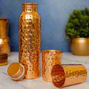 Premium Quality <b>Copper</b> Water Bottle with <b>Glass</b> - Product Image 3