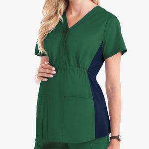 Nuevos Uniformes Médicos Personalizados con Logotipo, de Lona, Color Sólido, con Bolsillo, Cuello en V, de Secado Rápido, Transpirables, Unisex, para Detección de Agujas, para Clínica Dental - Product Image 1