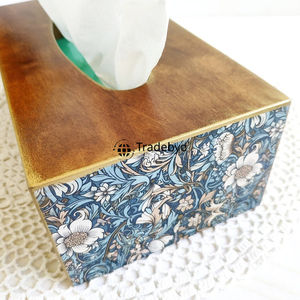 Boîte à mouchoirs et support en bois carré Tradebyd, imprimé émaillé, écologique, artisanal, pour la décoration moderne de la maison - Product Image 5