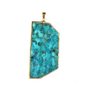 Accessoire unique et magnifique pendentif en cristal lâche turquoise naturelle - Product Image 3