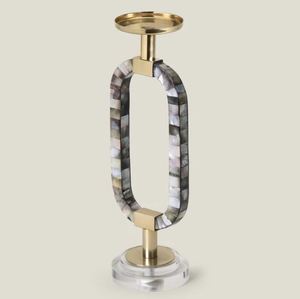Nouveauté Bougeoir en métal mat en laiton au design moderne, support de pilier pour la maison et la décoration de Noël, vente en gros disponible - Product Image 6