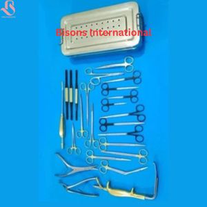 BISONS INTERNATIONAL Juego de Instrumentos de Cirugía Plástica de Acero Inoxidable para Estiramiento Facial y Levantamiento de Cejas, 25 Piezas, Tijeras y Limas Reutilizables - Product Image 2