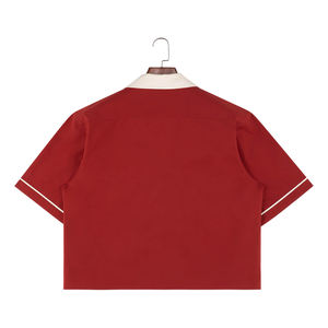 Camisas de Verano para Hombre, Personalizadas, de Algodón, Manga Corta, Cuello Camisero con Botones Cubiertos, Antiarrugas, Bordado de Cadena, Corte Cuadrado, Estilo Corto - Product Image 5